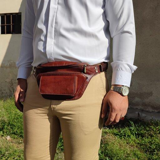 کیف مردانه کمری چرم طبیعی